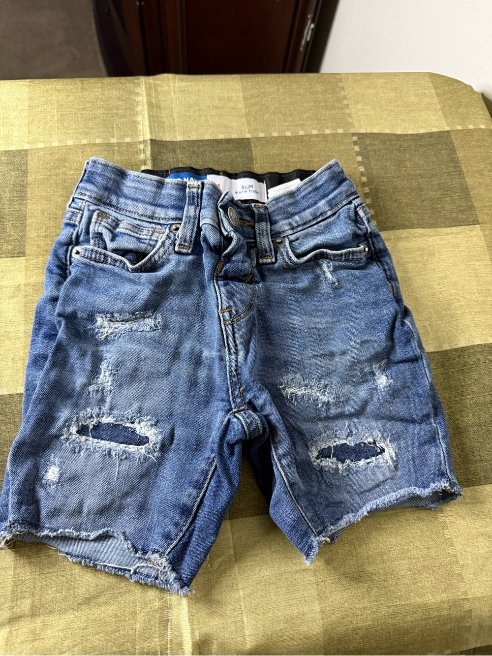 Old Navy Medium Blue Distressed Denim Shorts for Kids
